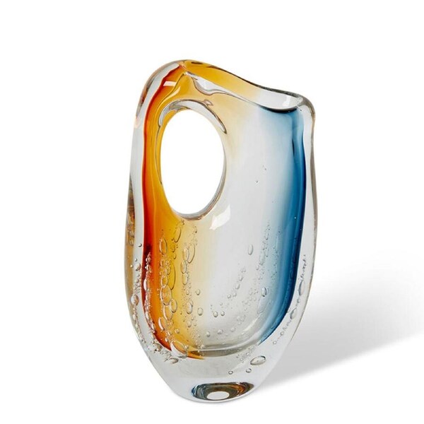 E Style Kamara Glass Flower Vase Centerpiece Indoor Home Decor 29cm Blue