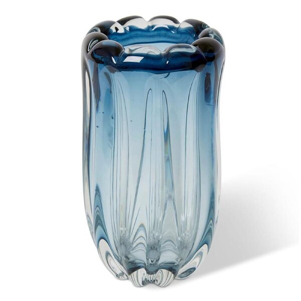 E Style Thandie Tall Glass Flower Vase Centerpiece Indoor Home Decor 26cm Blue
