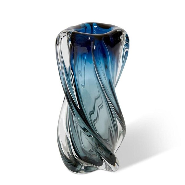 E Style Sharik Glass Flower Vase Centerpiece Indoor Home Decor 28cm Blue