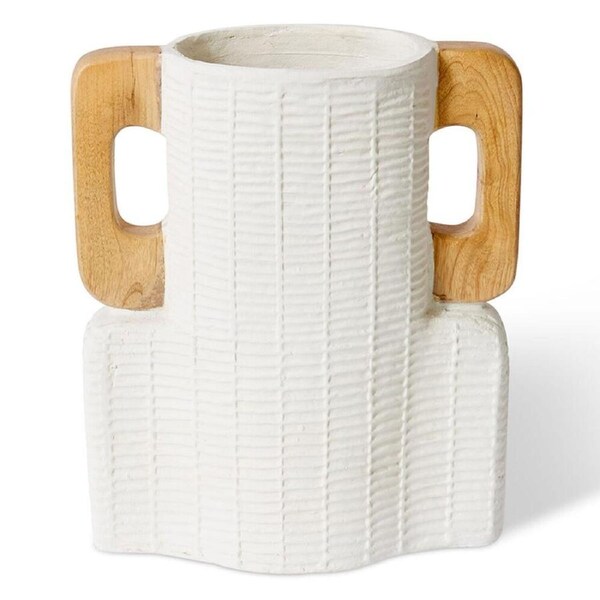 E Style Jafar Vessel Ecomix/Wood Decorative Vase Pot 34cm Beige/Natural