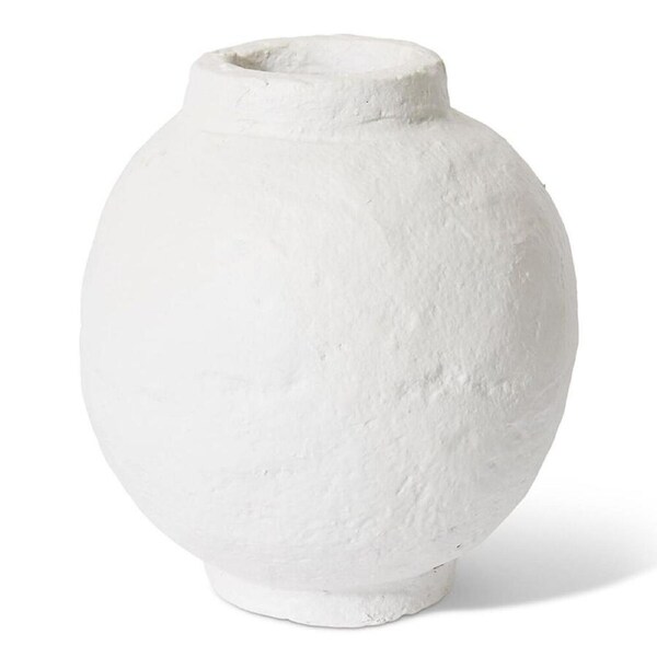 E Style Lerato Paper Mache Vessel Decorative Vase Home Decor 22cm White