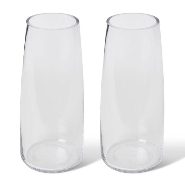 2PK E Style Nailah Glass Flower Vase Centerpiece Indoor Home Decor 30cm Clear
