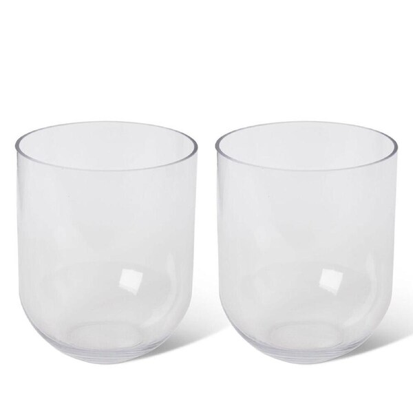 2PK E Style Halima Glass Flower Vase Centerpiece Indoor Home Decor 22cm Clear