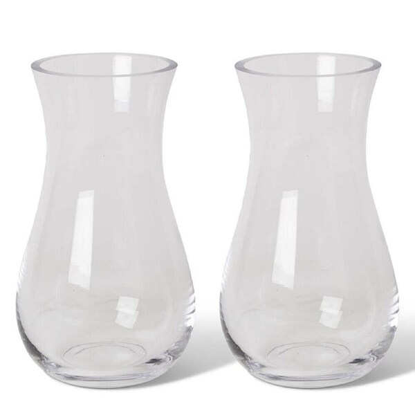 2PK E Style Betsy Glass Flower Vase Centerpiece Indoor Home Decor 20cm Clear