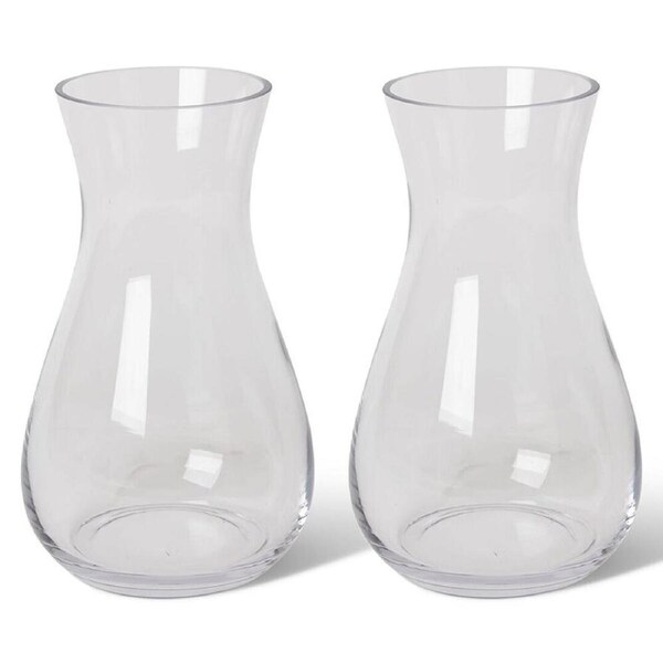 2PK E Style Betsy Glass Flower Vase Centerpiece Indoor Home Decor 25cm Clear
