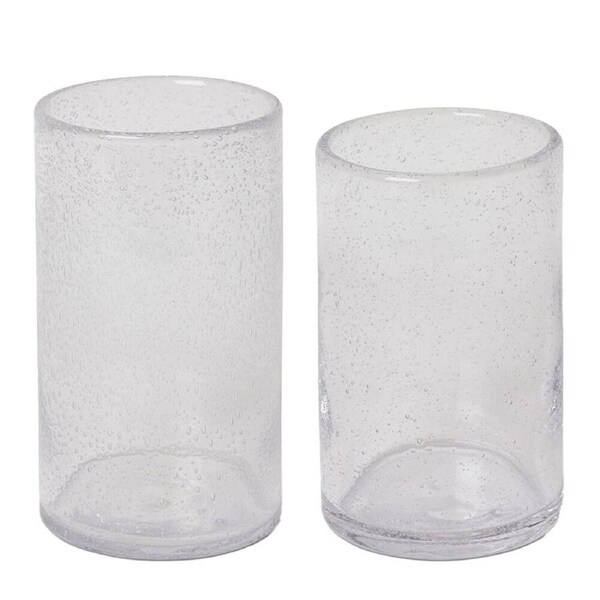 E Style Dasan Glass Flower Vase Indoor Home Decor Combo Set 15cm/20cm Clear