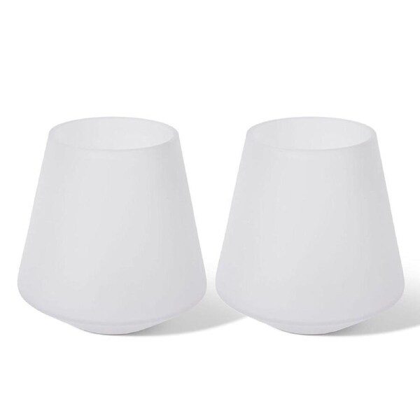 2PK E Style Cassidy Glass Flower Vase Centerpiece Indoor Home Decor 20cm White