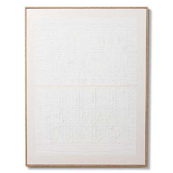 E Style Sekani Hand Painted Abstract Wall Art Decor 150cm White/Natural