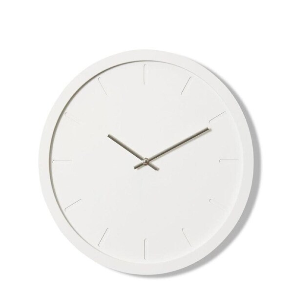E Style Brayden Wooden Analogue Wall Clock Hanging Decor Round 40cm White