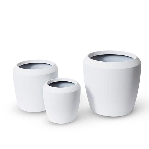 3pc E Style Malik Flower Planters Set Home/Garden Decor 34cm/43/55cm White