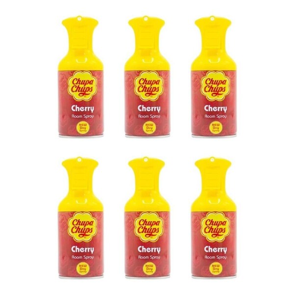 6PK Chupa Chups 250ml Room Spray Can Home Fragrance Scent Air Freshener Cherry