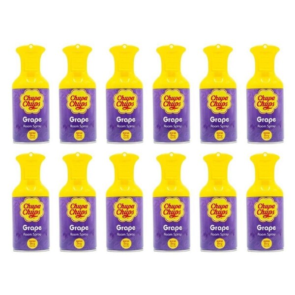 12PK Chupa Chups 250ml Room Spray Can Home Fragrance Scent Air Freshener Grape
