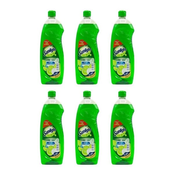 6PK Sunlight 800ml Dishwashing Liquid Kitchen Plate/Glass Dish Cleaner Lime 100