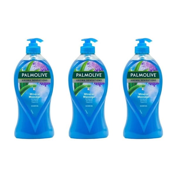 3PK Palmolive 750ml Shower Gel Bath Essential Aroma Sensations Mineral Massage