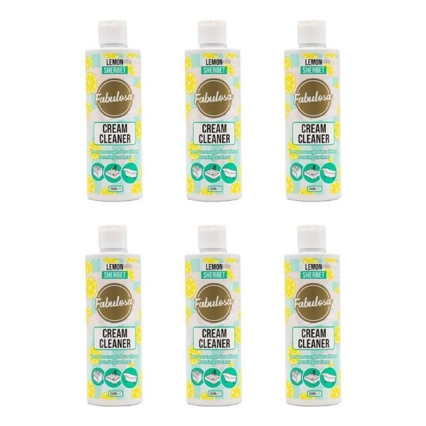 6PK Fabulosa 250ml Home/Kitchen Tile/Surface Cream Cleaner Remover Lemon Sherbet