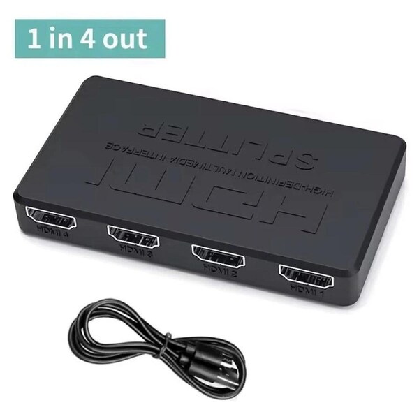 1 in 4 Out HDMI Splitter Full Ultra HD 1080P 4K/2K 3D PC STB PS3 V1.4 Powered