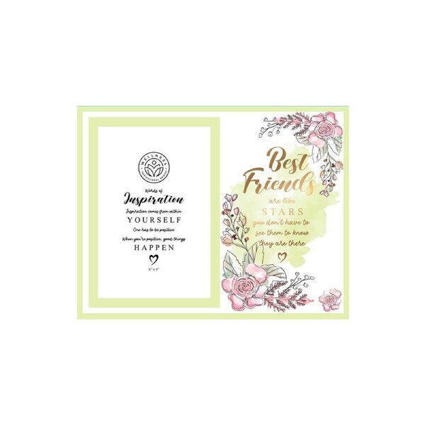 LMD Glass Best Friends Wellness Photo Picture Frame Display Decoration 18x19cm