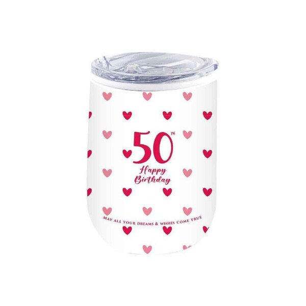 LMD 50th Sweet Heart Double Walled Insulated Beverage Mug Drinkware 360ml