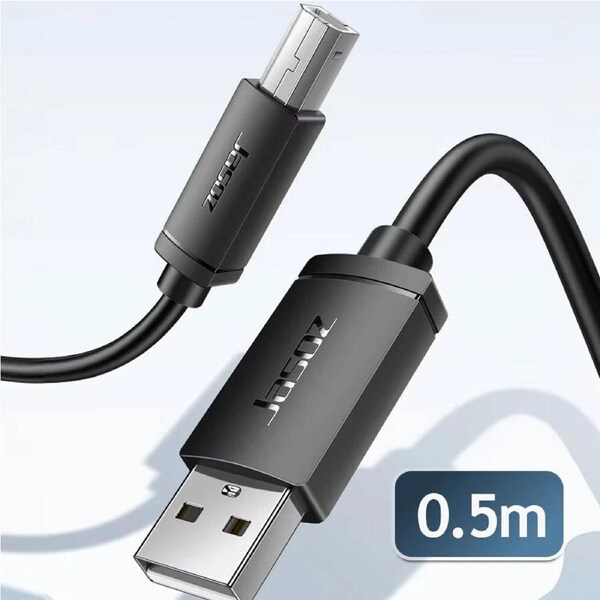 0.5M JASOZ USB Cable for Printer Brother Canon Dell Epson HP Male Type A to B