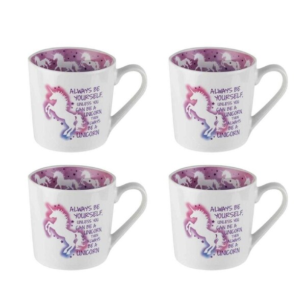 4PK LMD New Bone China Be Yourself Beautiful Inside Coffee/Tea Mug 400ml