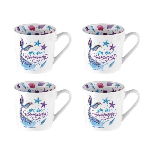 4PK LMD New Bone China Mermaizing Beautiful On The Inside Coffee Mug 400ml