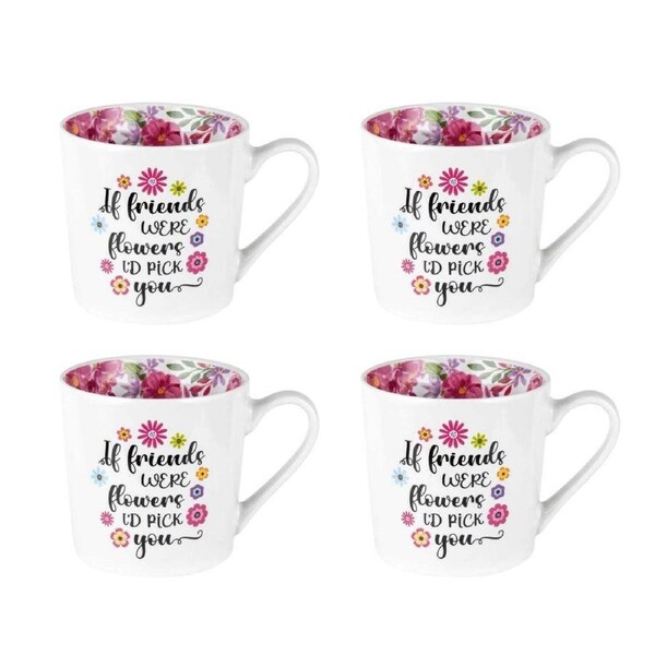 4PK LMD New Bone China Friends Beautiful Inside Drinking Coffee Mug 400ml