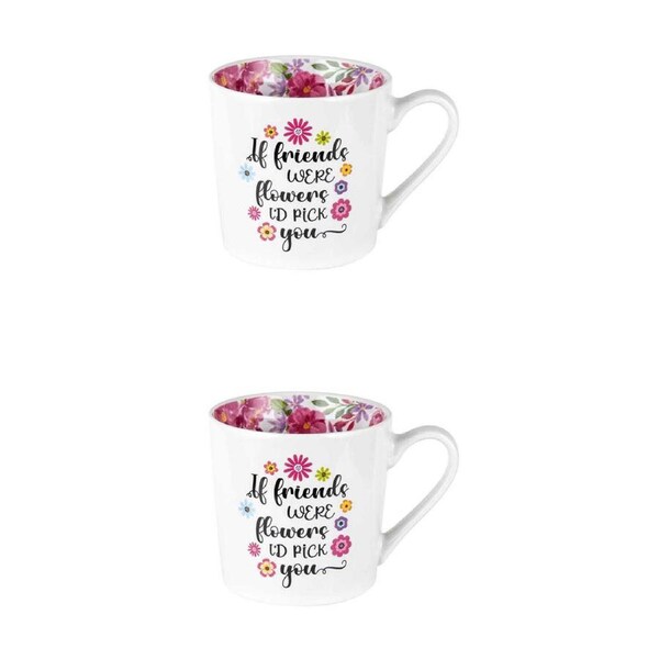 2PK LMD New Bone China Friends Beautiful Inside Drinking Coffee Mug 400ml