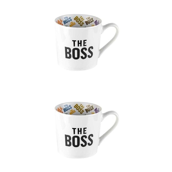 2PK LMD New Bone China The Boss Beautiful On The Inside Coffee Mug 400ml