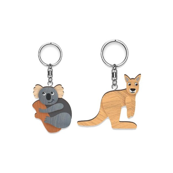 6pc LMD Kangaroo/Koala Handmade Hanging Keyring Keychain Bag Decor Combo Set