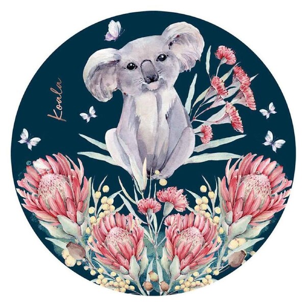 LMD Koala Ceramic Surface Protector Trivet Dish Home Decor Round 25cm Navy