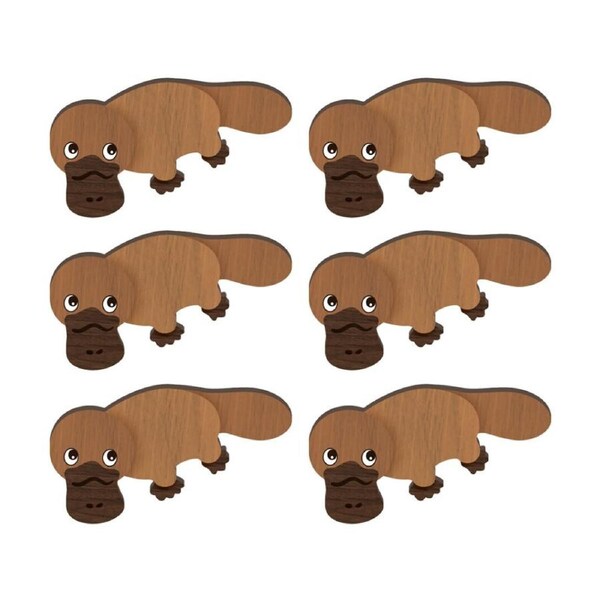 6pc LMD Platypus Handmade Wooden Refrigerator/Fridge Magnet Kitchen Decor