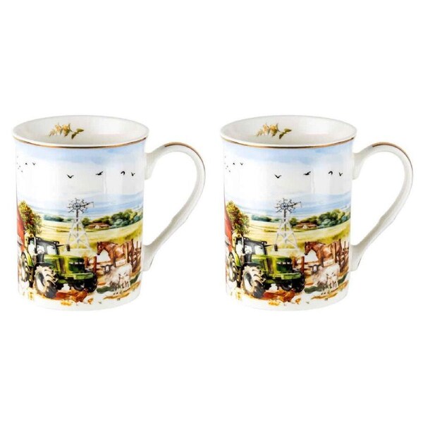 2PK LMD Country Life New Bone China Milk/Tea/Coffee Mug Cup Drinkware 360ml