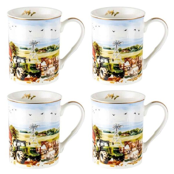 4PK LMD Country Life New Bone China Milk/Tea/Coffee Mug Cup Drinkware 360ml