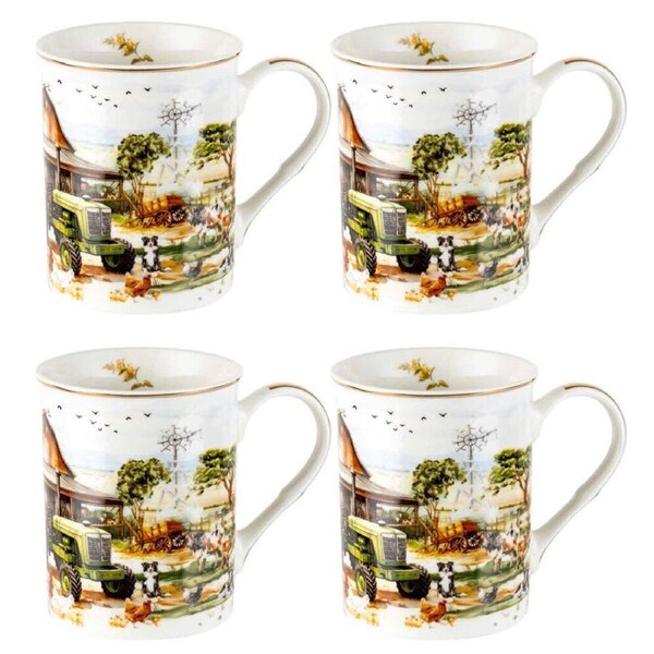 2x 2pc LMD Country Life New Bone China Milk/Tea/Coffee Mug Cup Drinkware 360ml