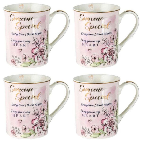 4PK LMD Believe New Bone China Milk/Tea/Coffee Mug Cup Drinkware 360ml Pink