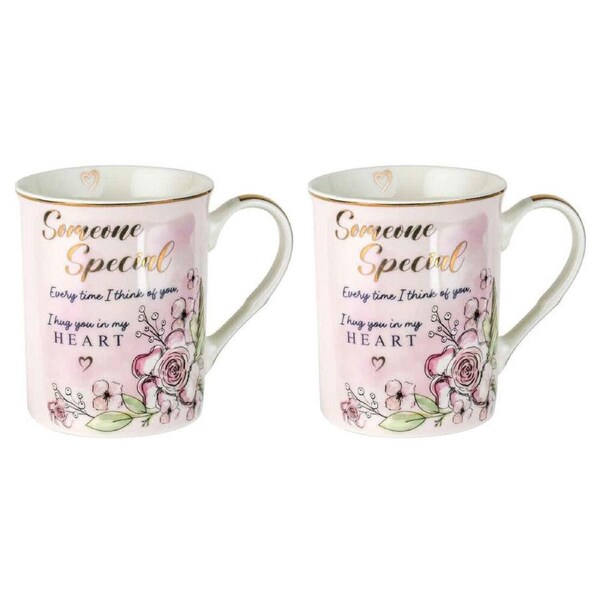2PK LMD Believe New Bone China Milk/Tea/Coffee Mug Cup Drinkware 360ml Pink