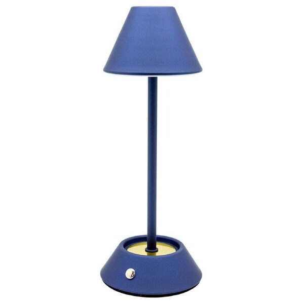 Boyle LED Rechargeable Table Lamp with Cone Shade 10x10x28cm Matte Blue