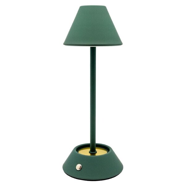 Boyle LED Rechargeable Table Lamp with Cone Shade 10x10x28cm Matte Green