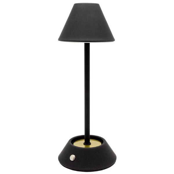 Boyle LED Rechargeable Table Lamp with Cone Shade 10x10x28cm Matte Black