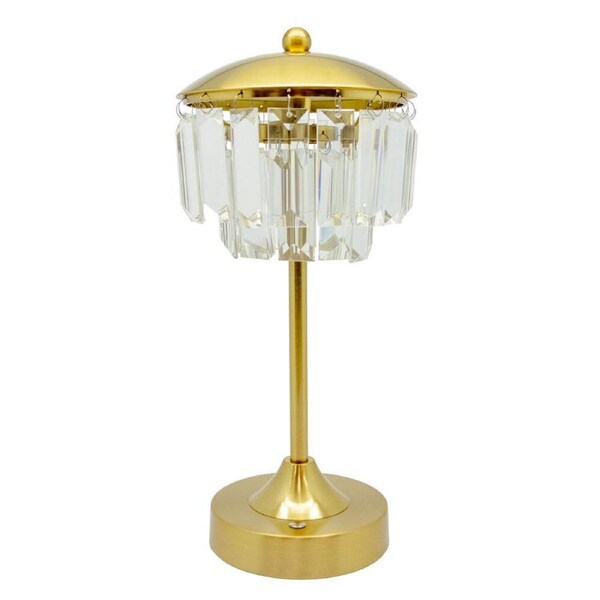Boyle Rechargeable LED Portable Table Lamp with Crystals Shade 14x14x31cm