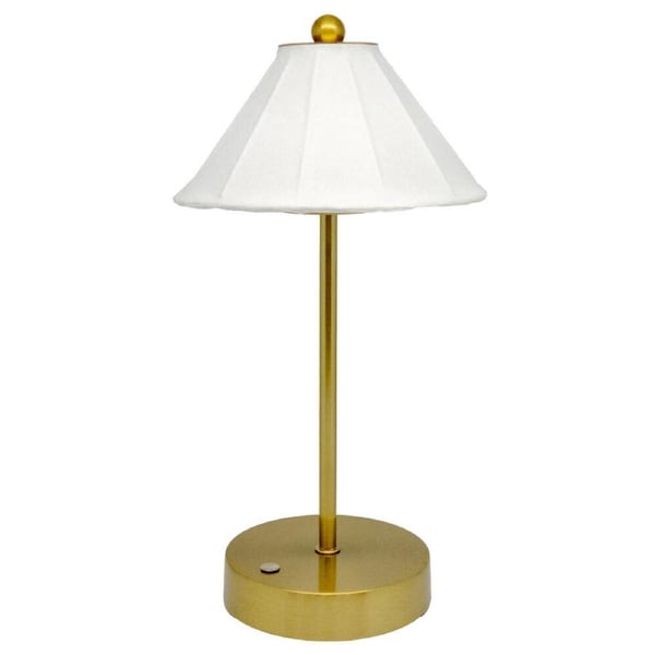 Boyle Rechargeable LED Portable Table Lamp with Silk Cone Shade 16x16x30cm