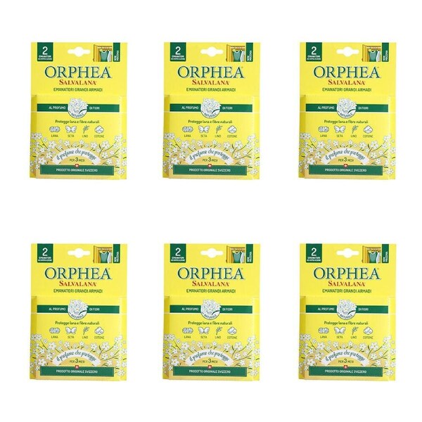6x 2pc Orphea Flower Scented Natural Diffuser Closets Clothes Protector Hangers