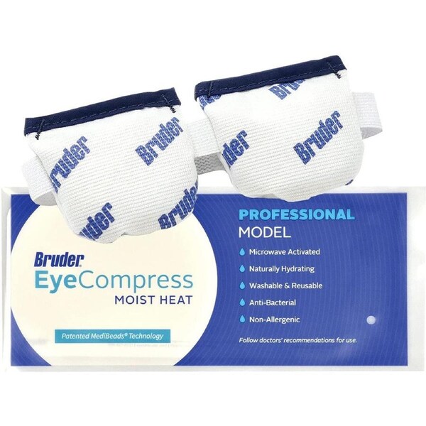 Bruder Moist Heat Eye Compress Masks - Microwave Activated - Fast Acting & Effective Relief for Dry Eye and Other Eye Irritation