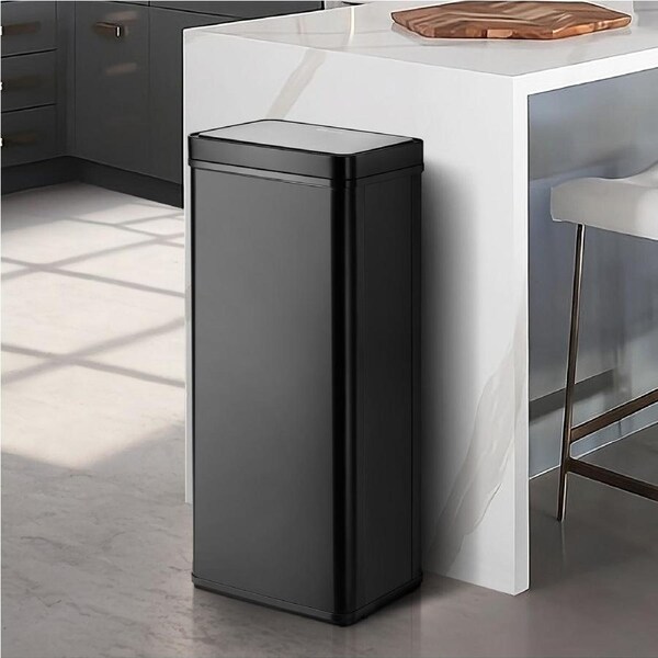 Oikiture 75L Motion Sensor Rubbish Bin Automatic Black
