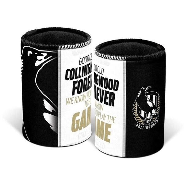 AFL Drink Stubby Cooler - Team Song - Collingwood Magpies - Can Cooler