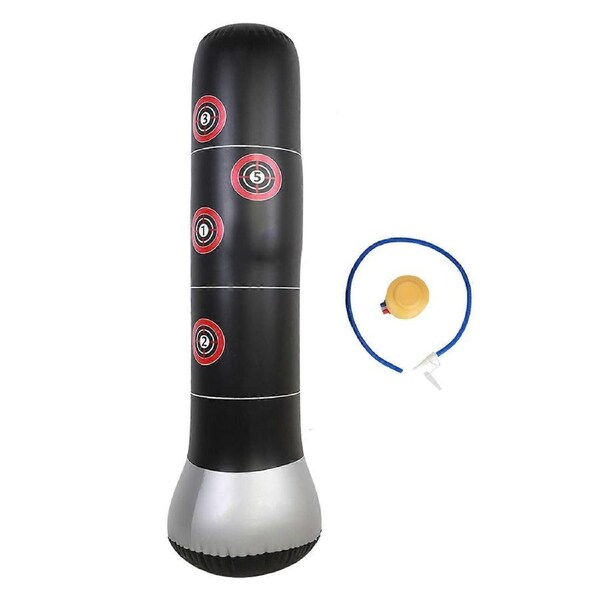 JOYBUY Inflatable Boxing Punching Kick Training Tumbler Bop Bag with Air Inflator Pedal Pump