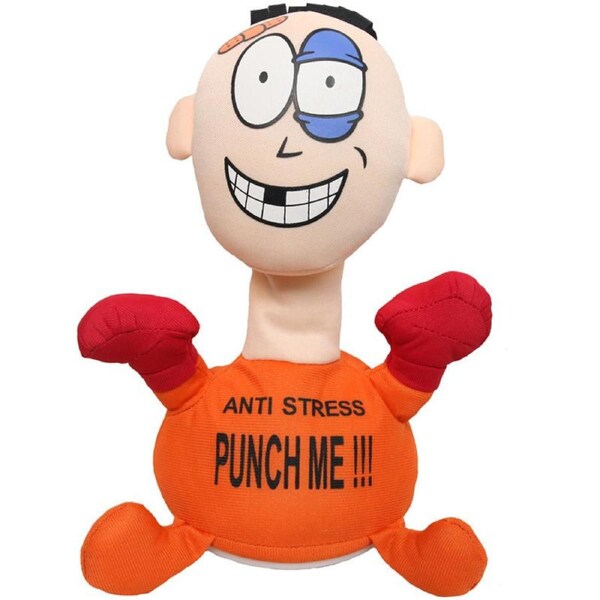 JOYBUY Funny Punch Me Screaming Doll, Interactive Toys with Sound Desktop Punching Bag Stress Relief Gifts