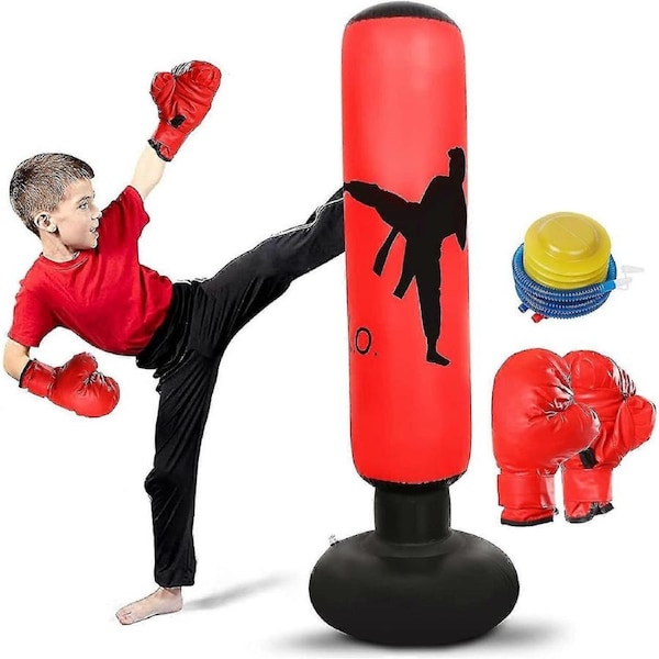 JOYBUY Punching Bag For Kids. Inflatable Boxing Bag . Kids Boxing Practice Set . Instant Rebound - Ri