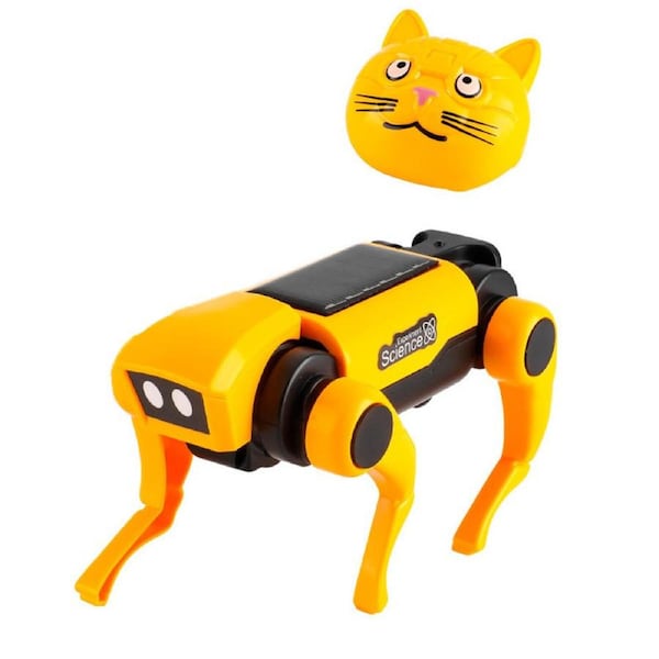 Catzon Electric Remote Control Robot Dog for Kids DIY Installation Dog Cat 2 Heads Replaceable