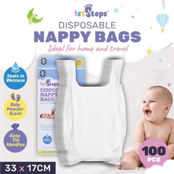 Disposable Nappy Bags 1st Steps Pack of 100's